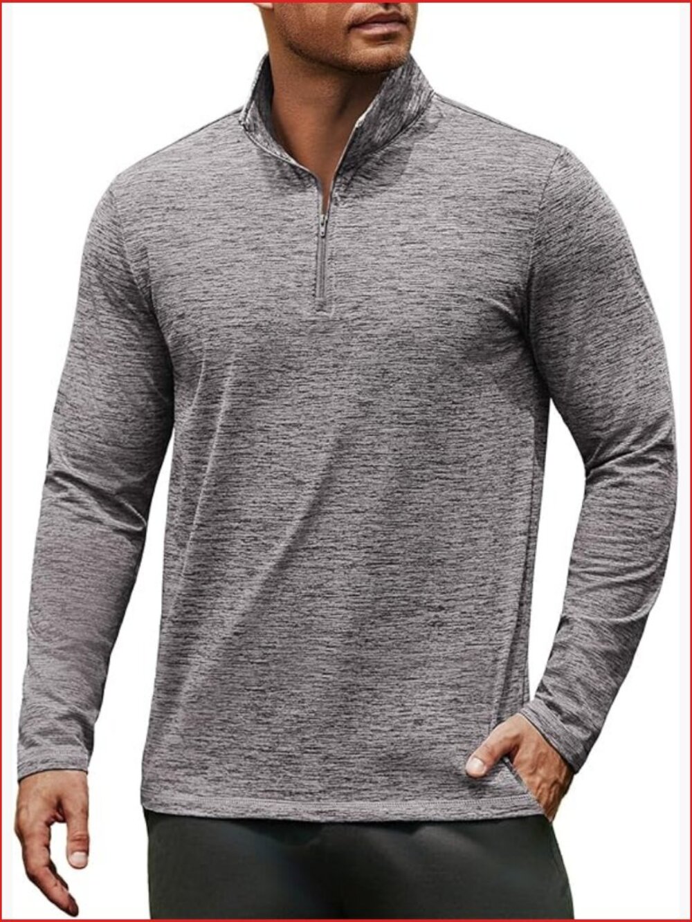Men's Quarter Zip Pullover Long Sleeve Sweatshirt Fleece Lined Thermal Golf